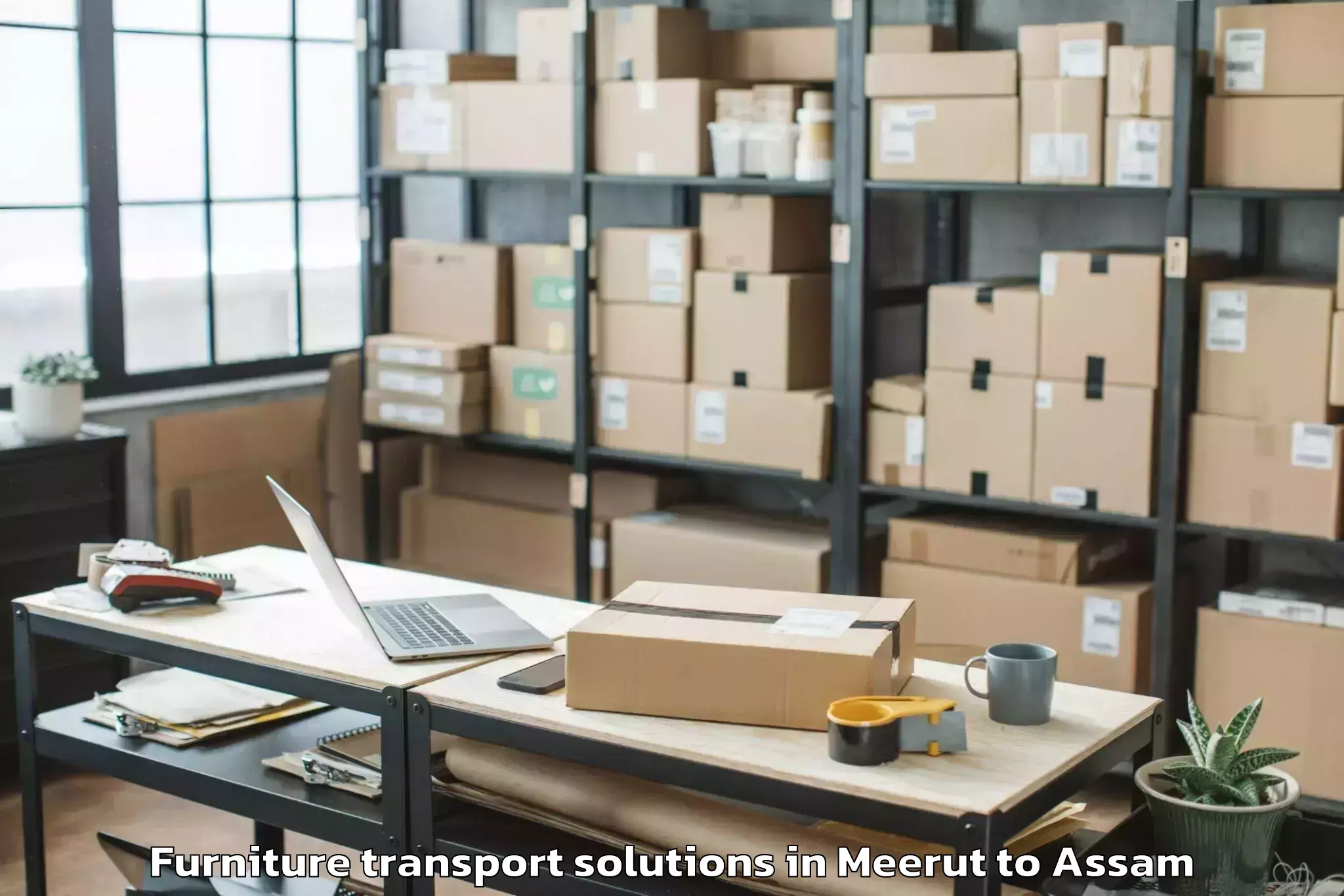 Get Meerut to Bengtol Furniture Transport Solutions